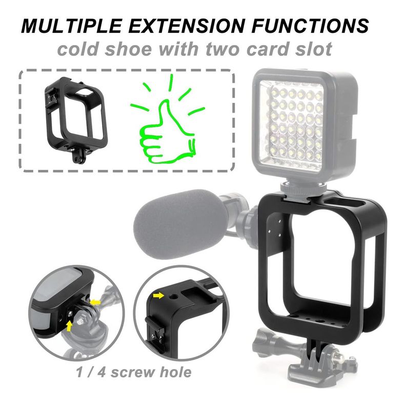 Carcasa Protectora Con Zapata Aluminio Para Gopro Max-3