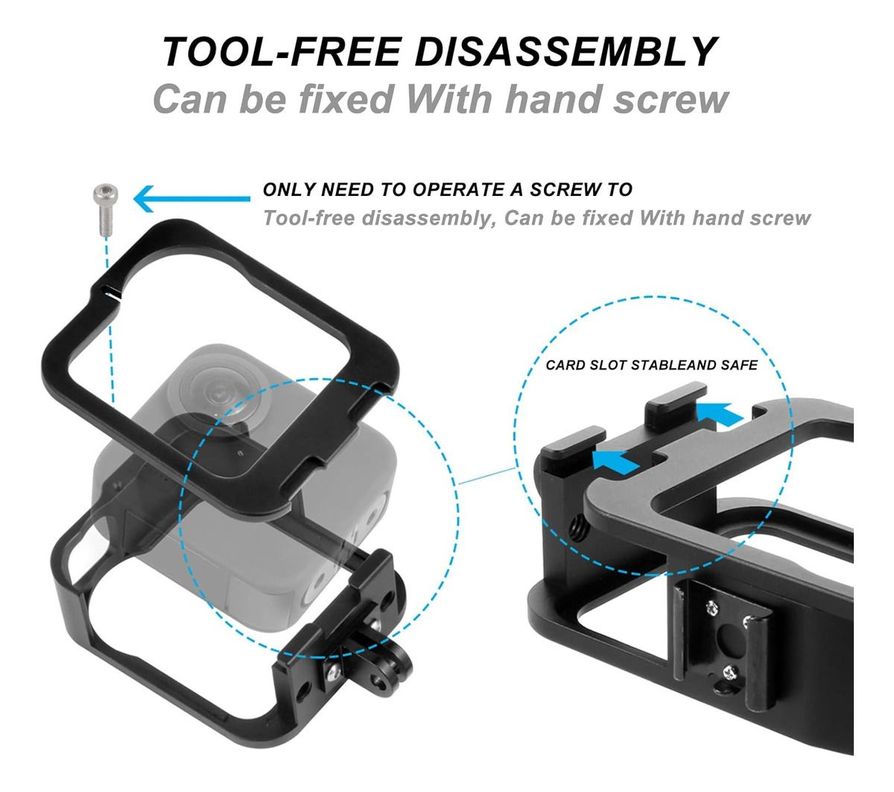 Carcasa Protectora Con Zapata Aluminio Para Gopro Max-4