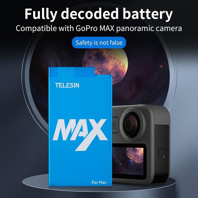 Batería Para Gopro Max (1600mah) Telesin Nueva-3