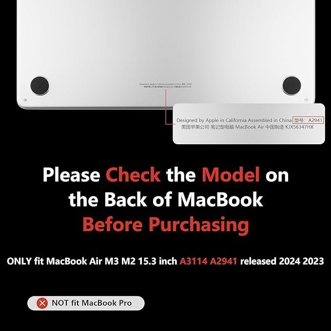 Carcasa Transparente + Cubreteclad Para Macbook Air 15,3 M3-2