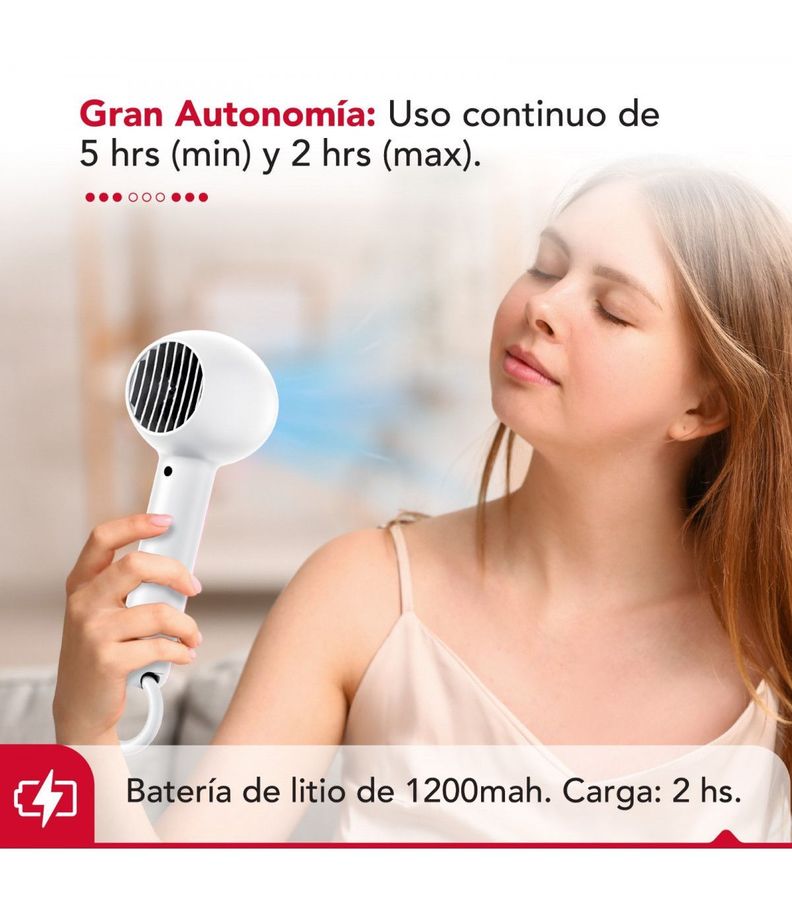 Ventilador Portátil Inalámbrico USB Thor USB Personal Fan White-5