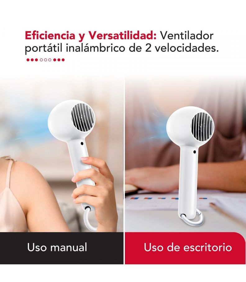 Ventilador Portátil Inalámbrico USB Thor USB Personal Fan White-6
