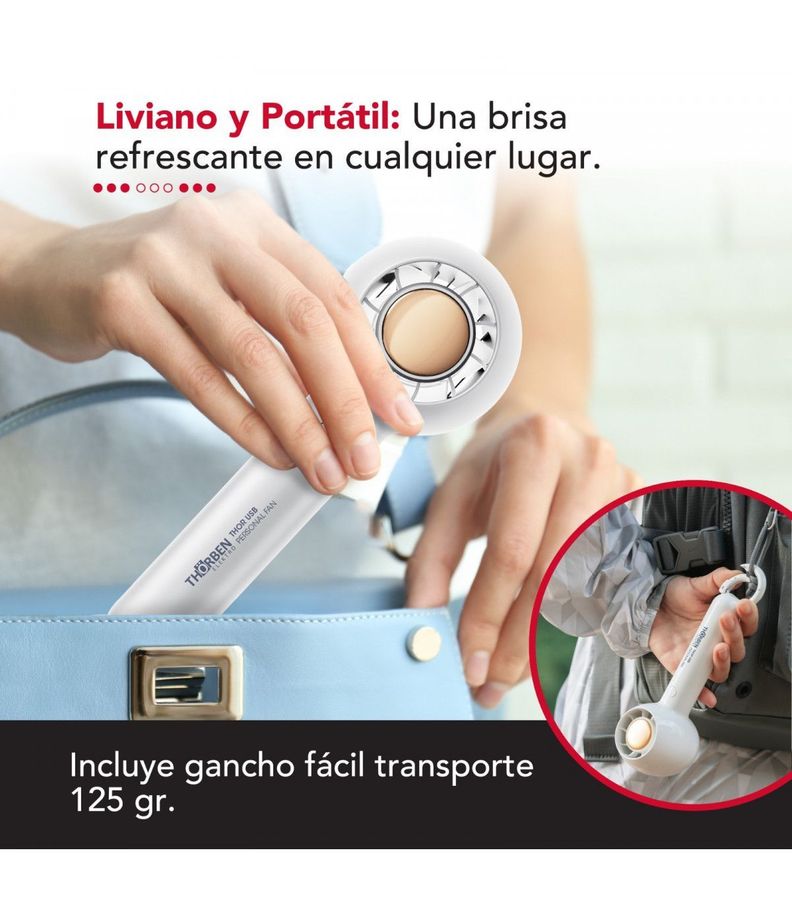 Ventilador Portátil Inalámbrico USB Thor USB Personal Fan White-7