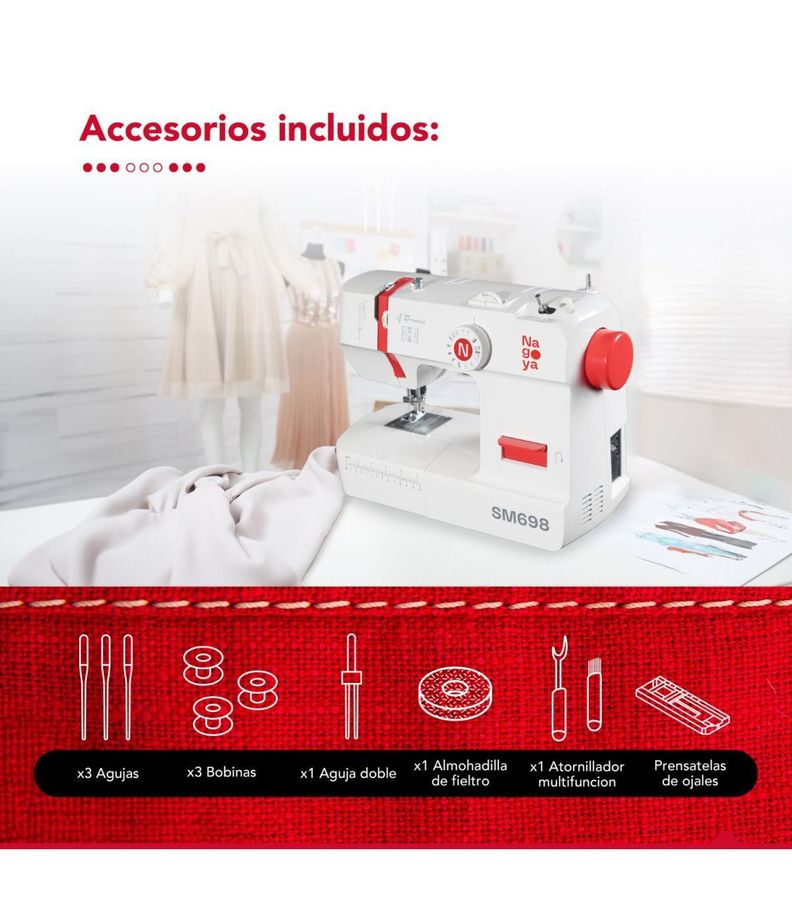 Maquina de Coser 12 Puntadas Nagoya SM 698-3