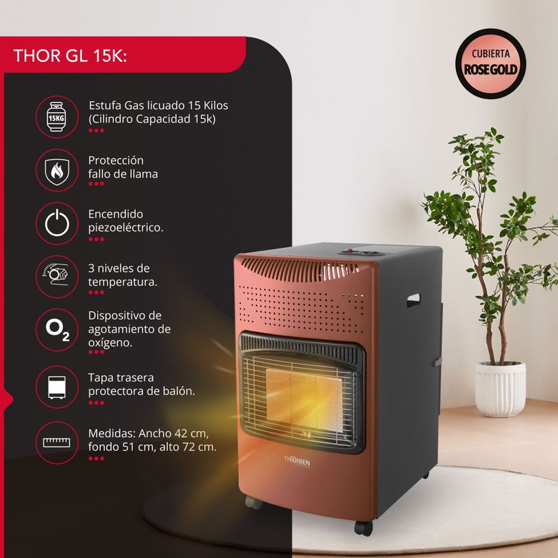 Estufa Gas 15L Thor GL 15K Gold Rose-1
