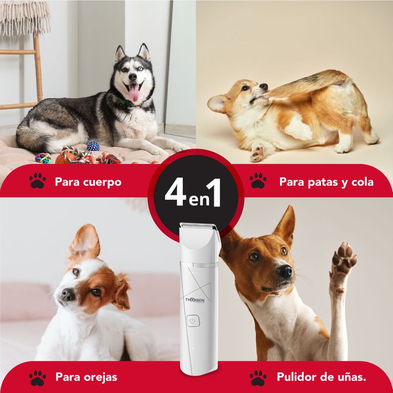 Cortapelo Cuerpo Completo Thor Cordless Usb Pet Trimmer 4En1-7