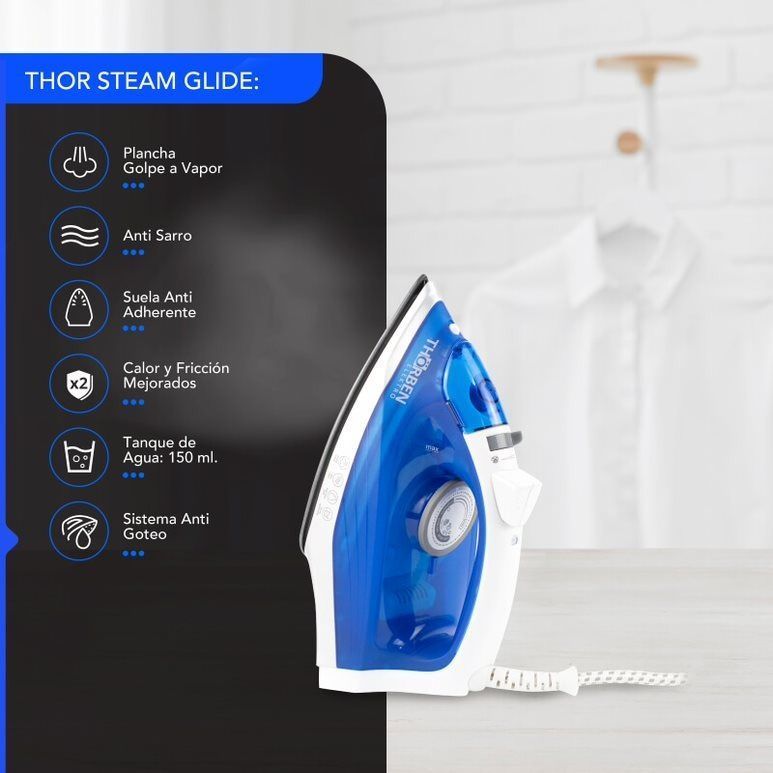 Plancha a Vapor 1100W Thor Steam Glide-1
