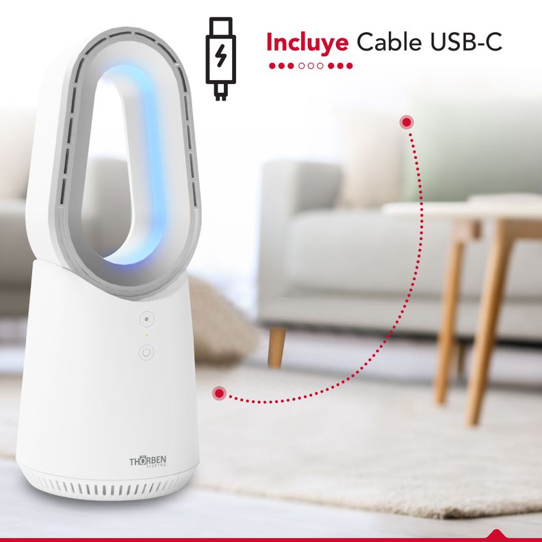 Ventilador Mesa Sin Aspas USB Thor Bladeless LedFan-3