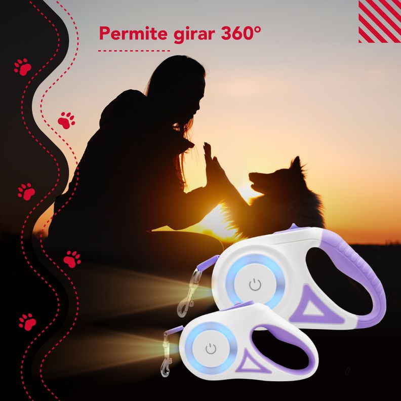 Correa Luminosa Thor Light Leash S-5