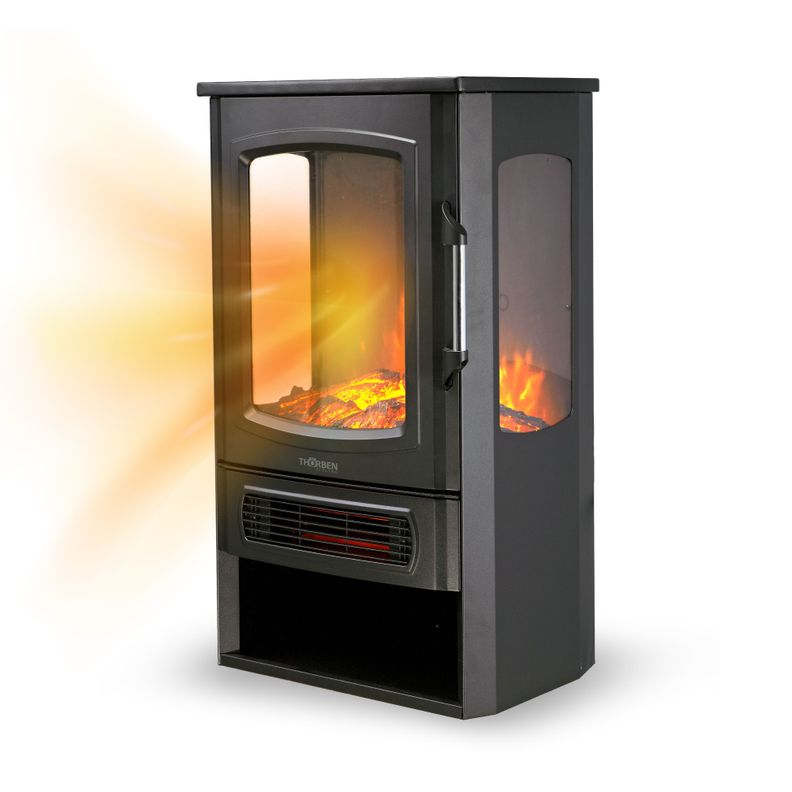 Chimenea Eléctrica 2 Potencias 2000W Thor FirePlace 3D Plus Negro-0