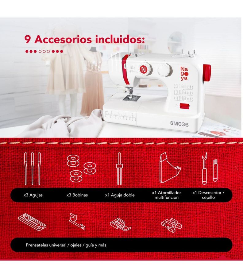 Maquina de Coser 36 Puntadas Nagoya SM 36-6