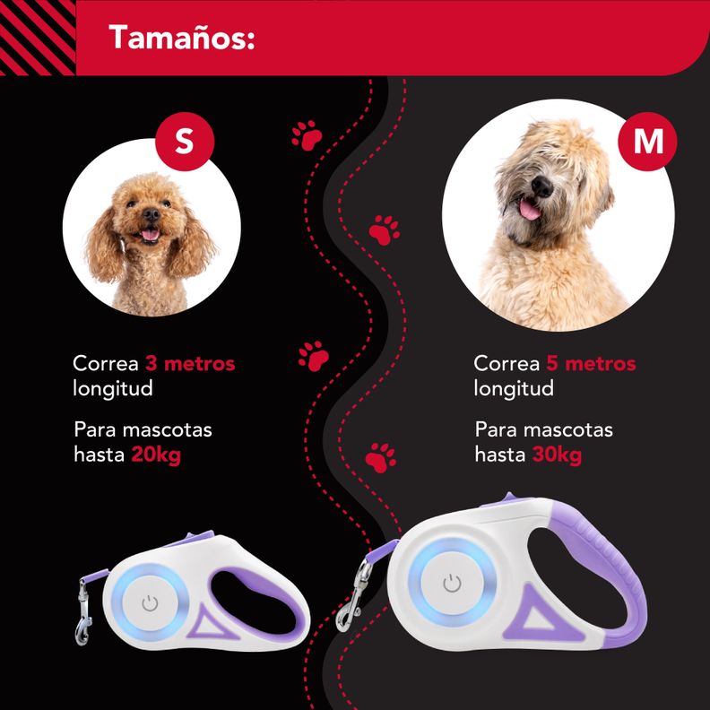 Correa Luminosa Thor Light Leash M-7