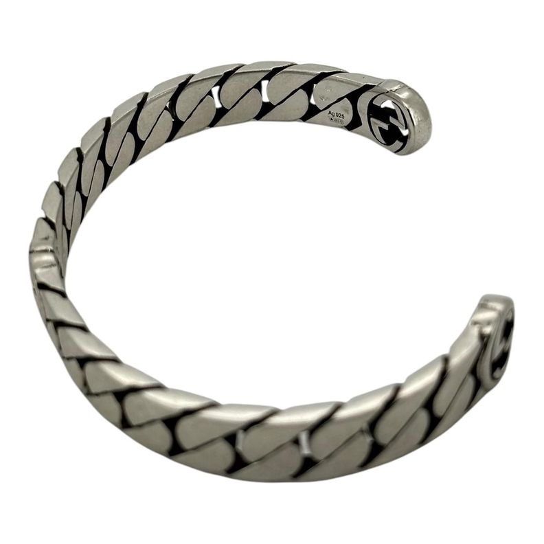 Pulsera Brazalete Gucci Unisex Interlocking Cuff Plata Talla 18-1