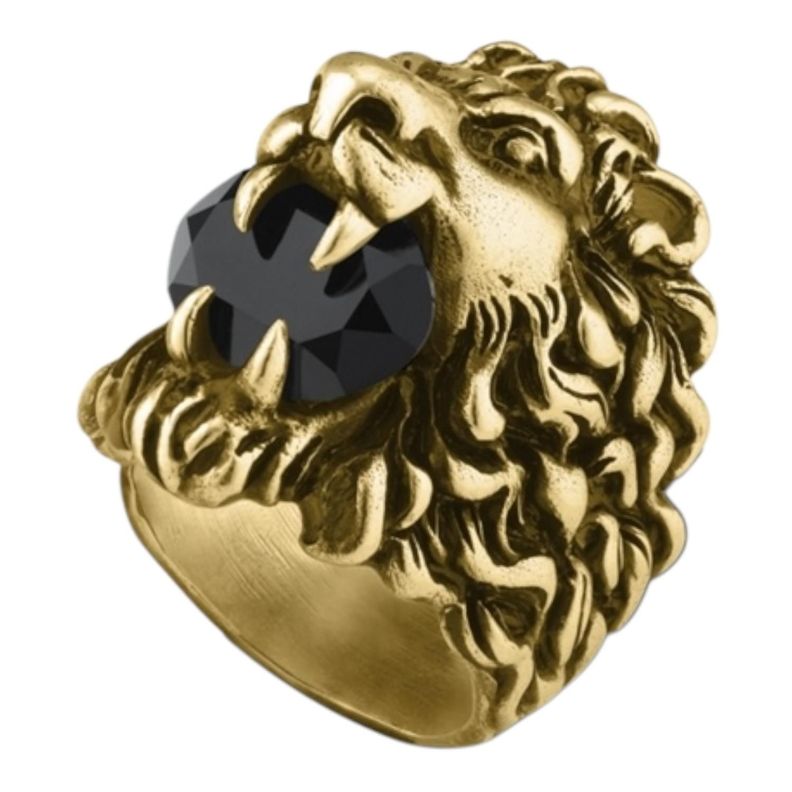 Anillo Gucci Unisex Leon Dorado Talla 23-1