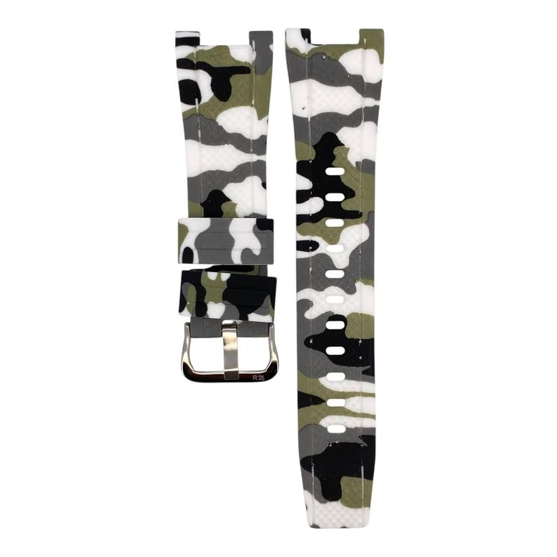 Correa Reloj Caucho R24 Camuflaje Para G-Shock GST Blanco