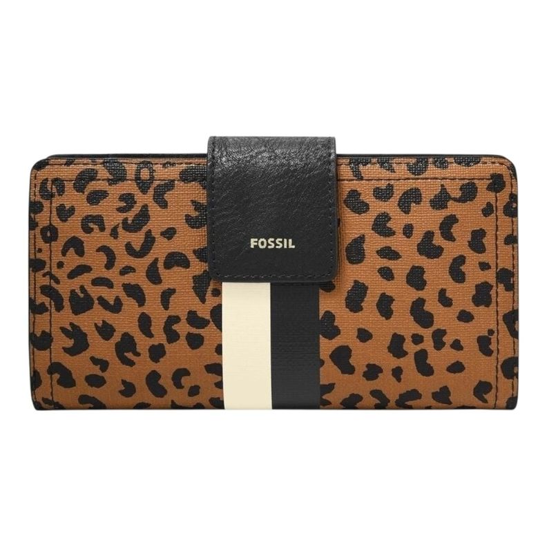 Billetera Mujer Fossil Logan Cheetah SL6353989 Naranjo