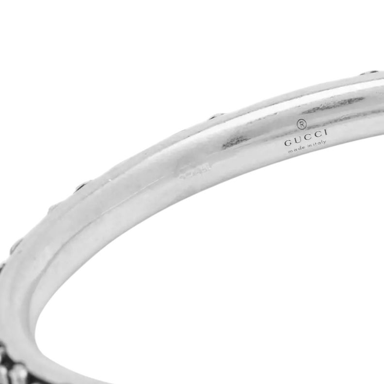 Pulsera Brazalete Gucci Unisex Floral Plata Talla 17-1