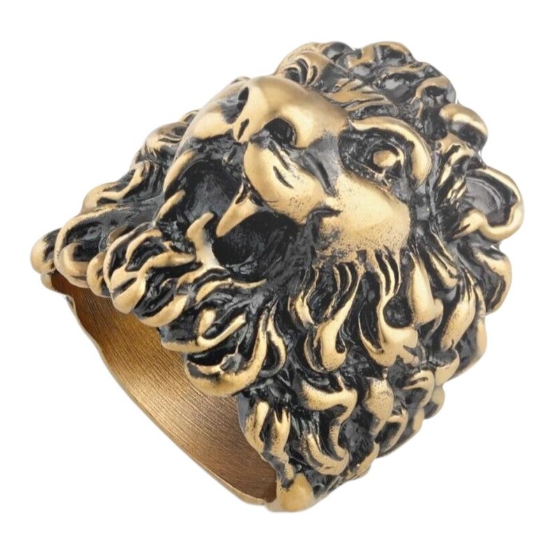Anillo Gucci Unisex Leon Dorado Talla 25-1