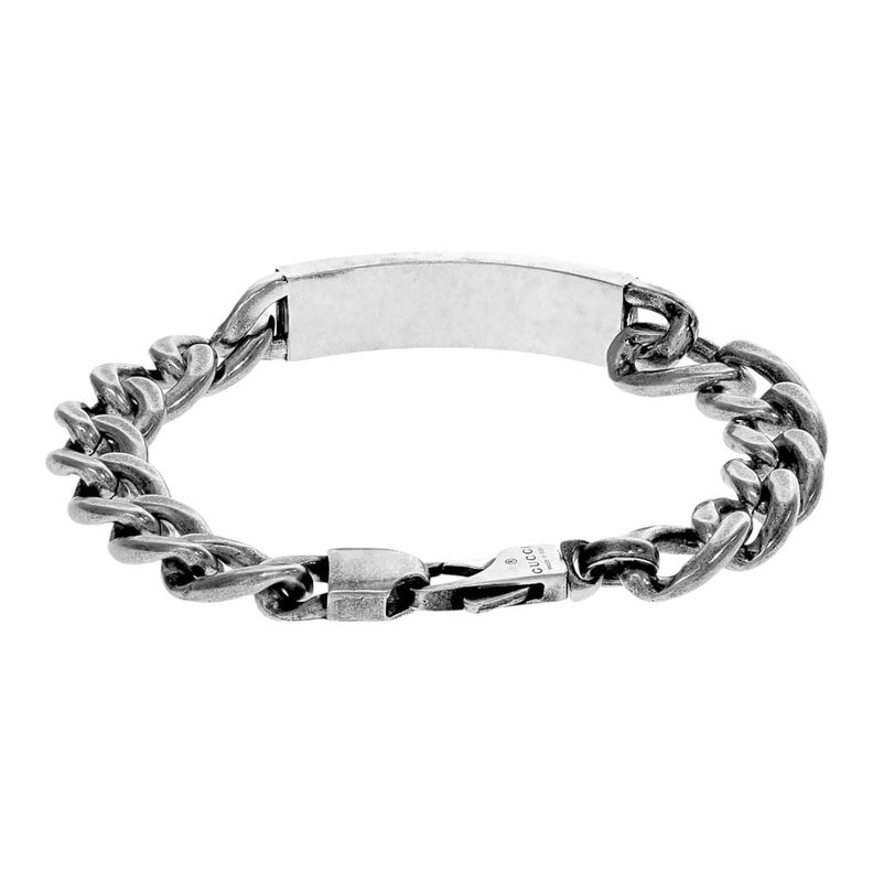 Pulsera Brazalete Gucci Unisex Green Enamel Plata Talla 19-1
