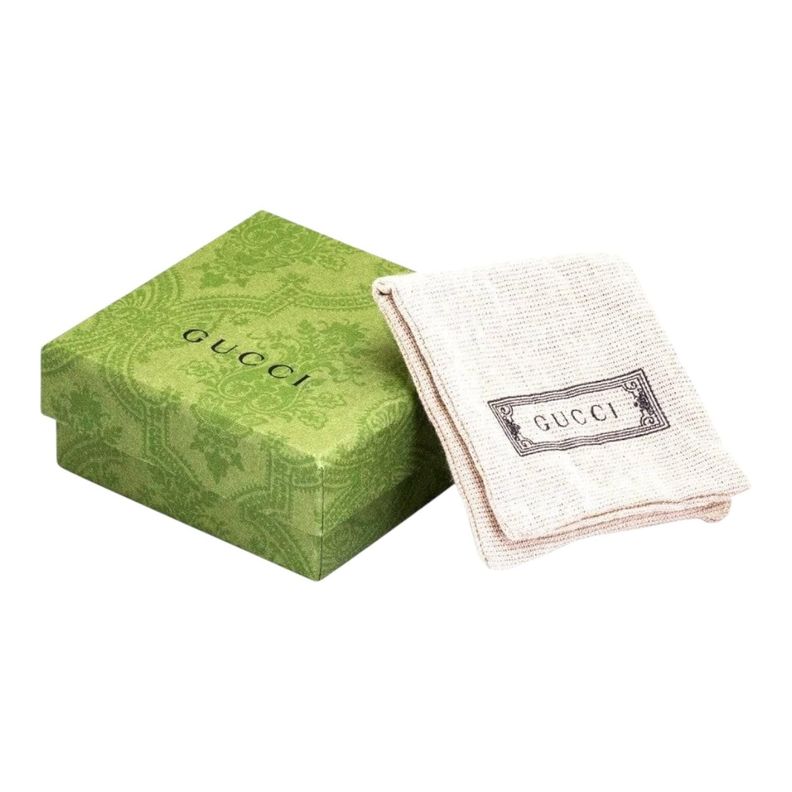 Pulsera Brazalete Gucci Unisex Green Enamel Plata Talla 19-2