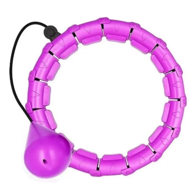 Aro Hula Hoop Con Peso Ajustable Fitness Abdominal Morado