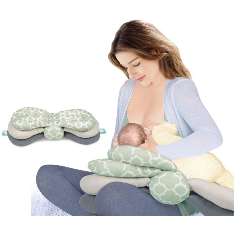 Almohada Cojin Para Lactancia Amamantar Infantil Verde-1