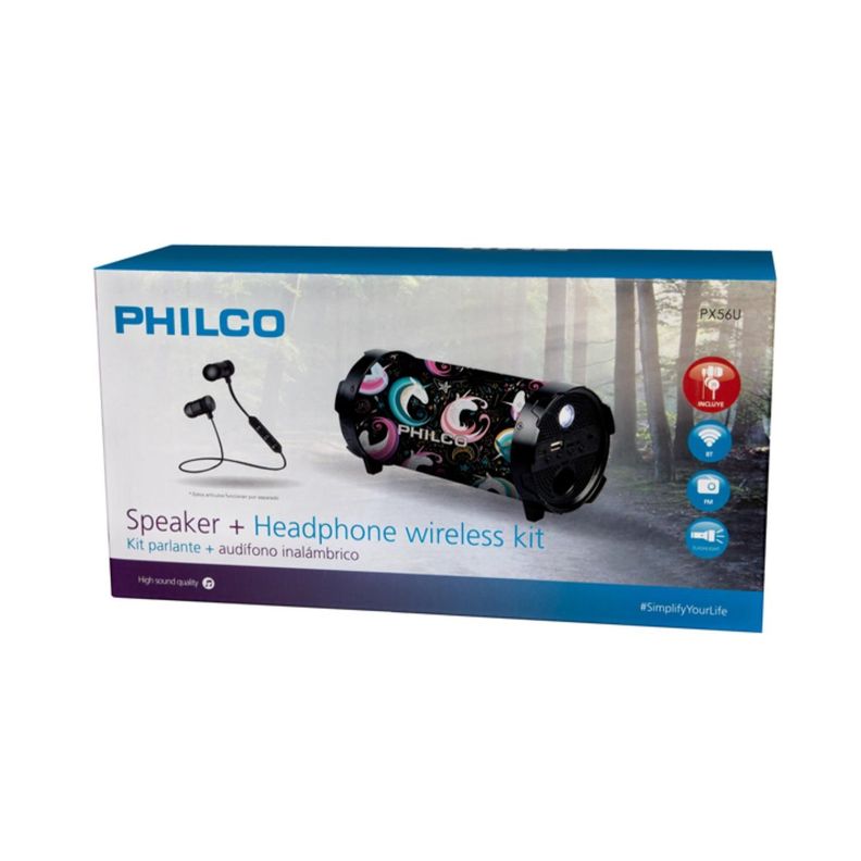 Pack Parlante Bluetooth 10W Diseño Audifonos Bluetooth Philco-2
