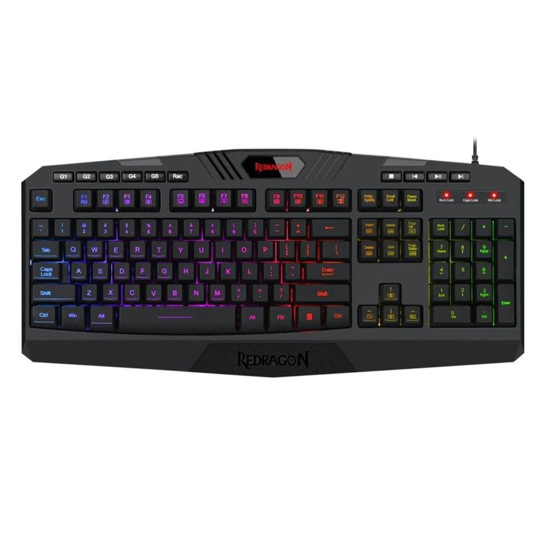 Teclado Mecanico Gamer USB RGB Negro Harpe Redragon-0
