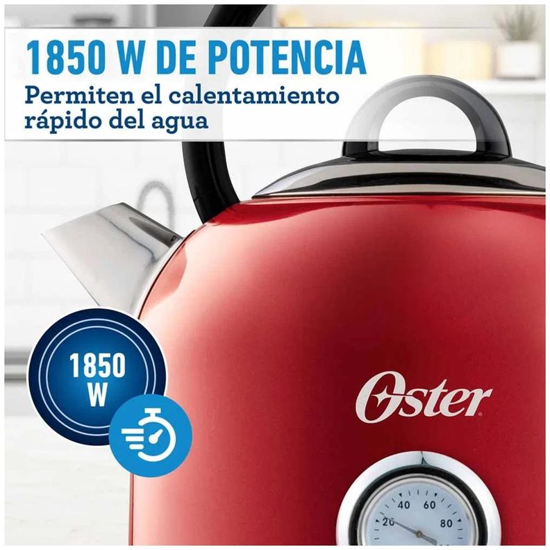 Hervidor Electrico 2.5L 1850W Roja Oster-4