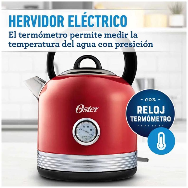 Hervidor Electrico 2.5L 1850W Roja Oster-2