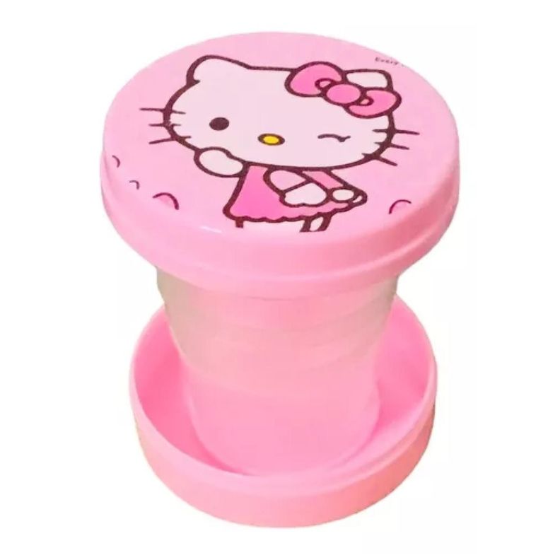 Vaso Plegable Portatil Rosado Hello Kitty Infantil-0