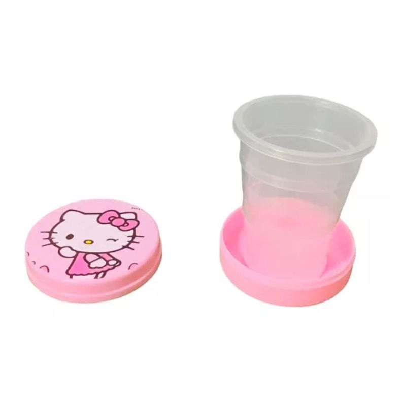 Vaso Plegable Portatil Rosado Hello Kitty Infantil-2