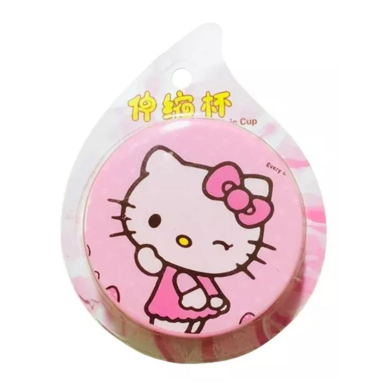 Vaso Plegable Portatil Rosado Hello Kitty Infantil-4