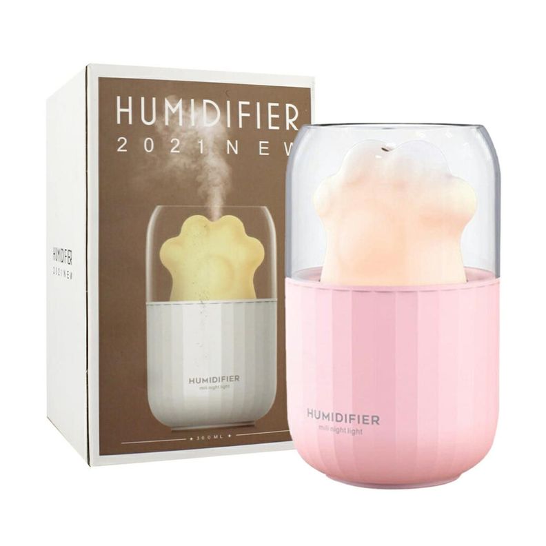 Humidificador 300ml Figura Patita De Gato Colores-0
