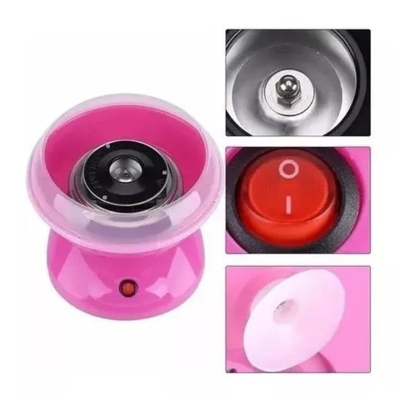 Mini MAquina De Algodon De Azucar Casero Rapido Rosado-2