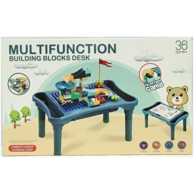 Juguete Mesa Interactiva 2En1 Dibujos Construccion Infantil-0