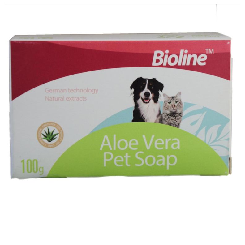Jabon En Barra Aloe Vera Para Bañar Mascotas 100g Bioline-0