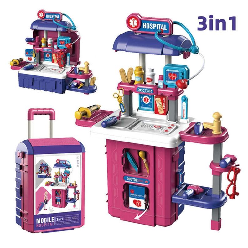 Juguete Set Maleta Doctor 38 Piezas 4 En 1 Morado Infantil-2