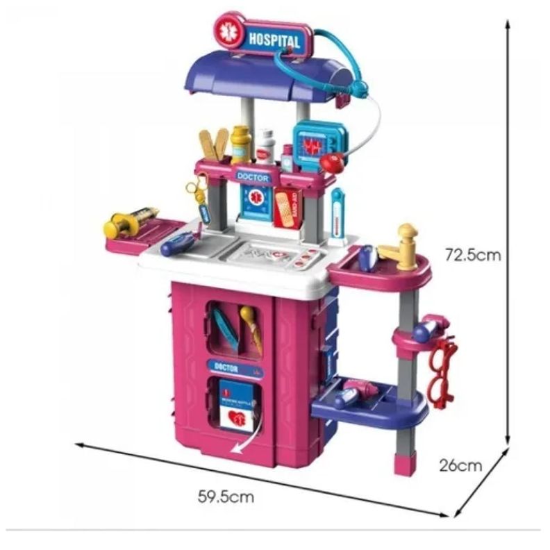 Juguete Set Maleta Doctor 38 Piezas 4 En 1 Morado Infantil-3