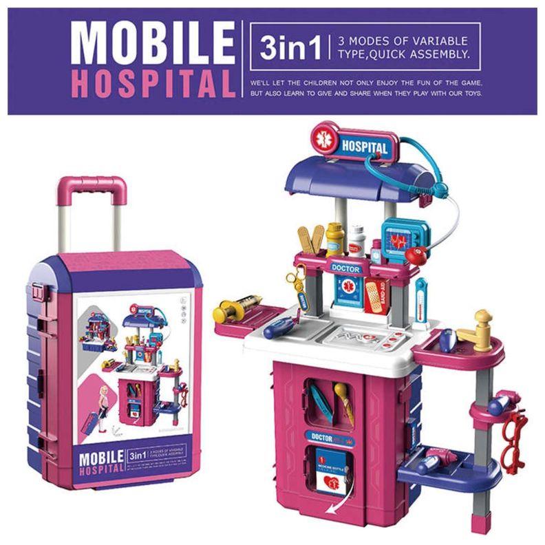 Juguete Set Maleta Doctor 38 Piezas 4 En 1 Morado Infantil-5