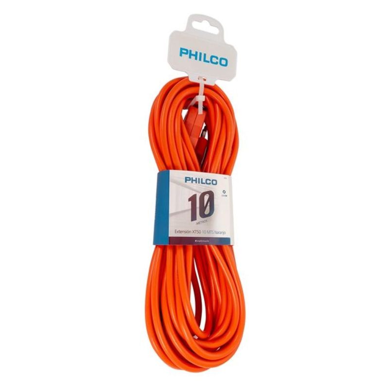 Extension Alargador 10Mts 2500W Naranjo XT50 Philco-0