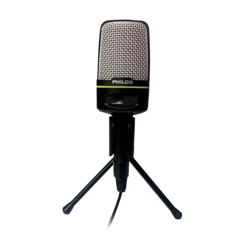 Microfono Condensador Semi Profesional Jack 3.5 Con Tripode Philco-0
