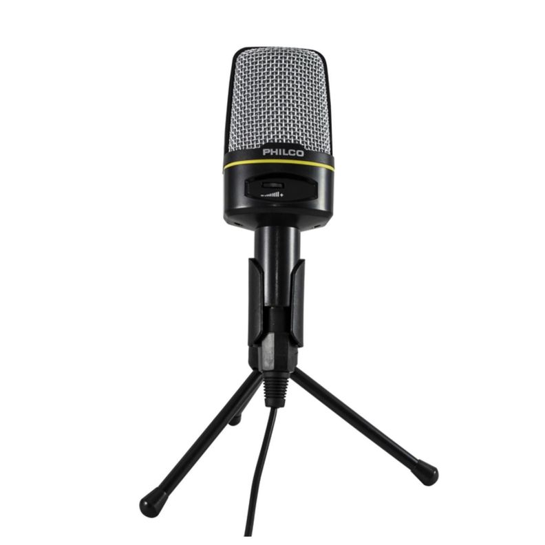 Microfono Condensador Semi Profesional Jack 3.5 Con Tripode Philco-1