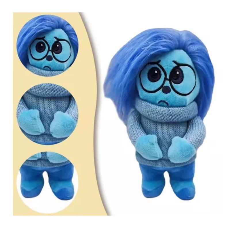 Juguete Peluche Tristeza 30cm Azul Felpa Infantil-2