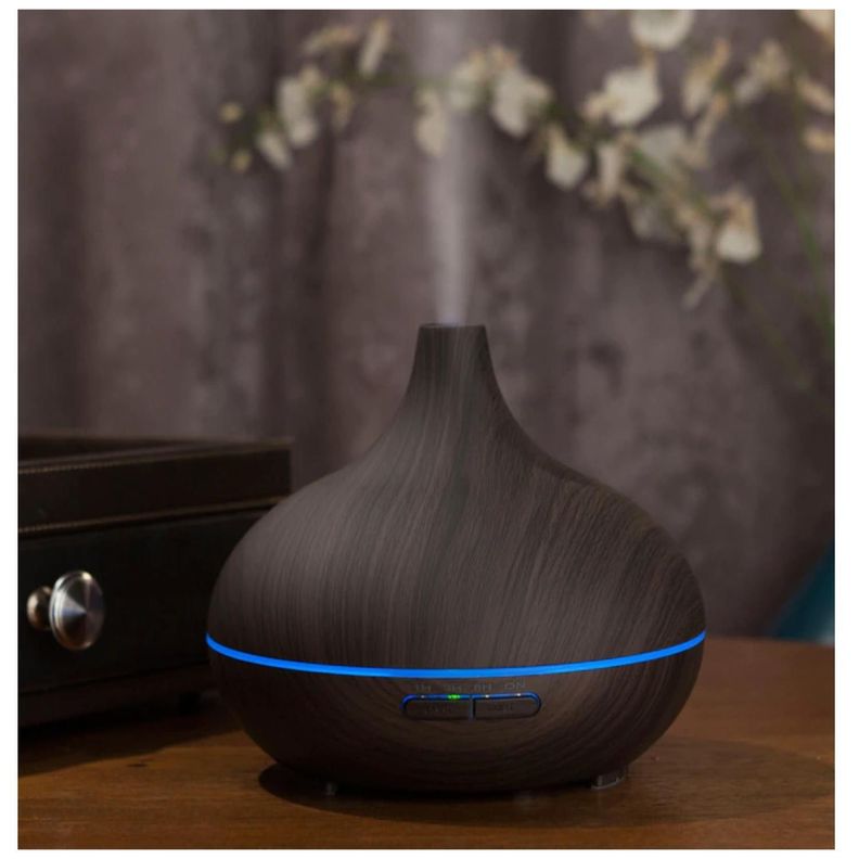 Humidificador Difusor De Aromas 7 Colores LED 150ml Madera O-2