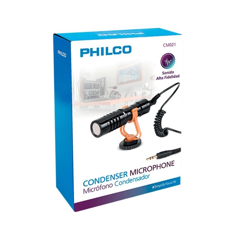 Microfono Condensador Soporte Anti-Pop Jack 3.5 CM021 Philco-0