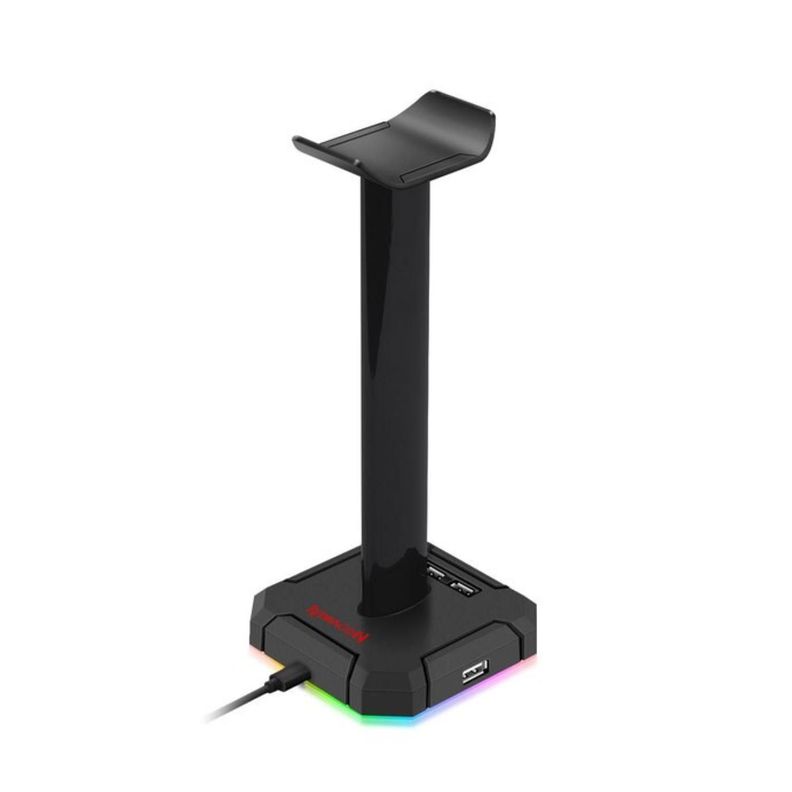 Soporte Audifonos RGB 4Puertos USB Negro ScepterPro Redragon-1