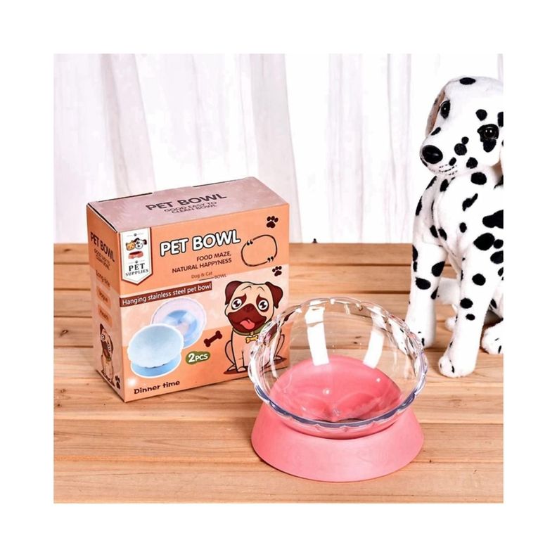Plato De Alimento Antideslizante Con Bowl Perros Mascotas-6