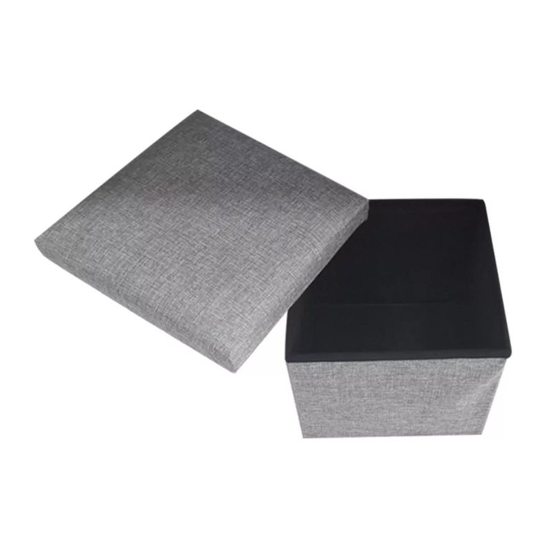 Reposapies De Almacenamiento Plegable Otomano 25x25x25cm-1