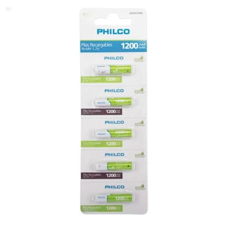 Tira 5 Pilas Recargables AAA 1200mAh Philco-1